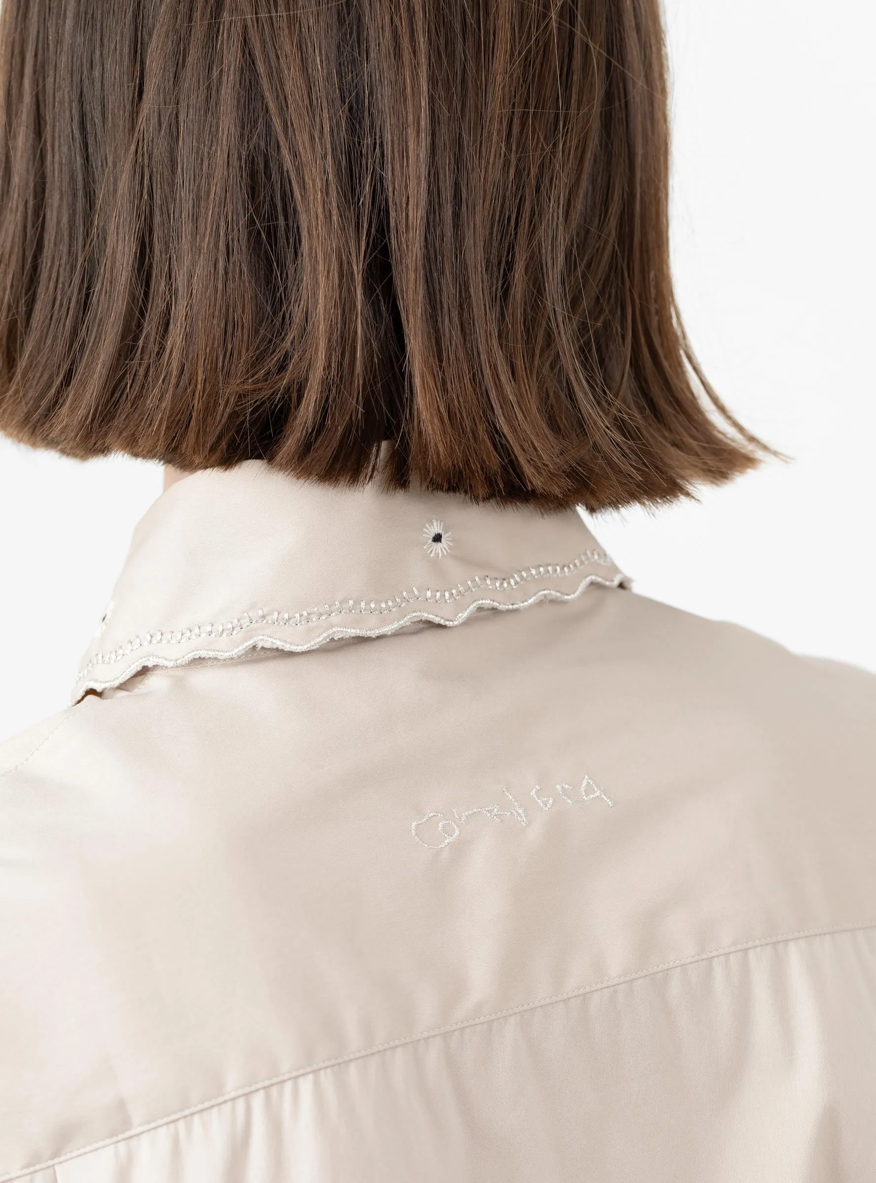 Embroidery Shirt Beige