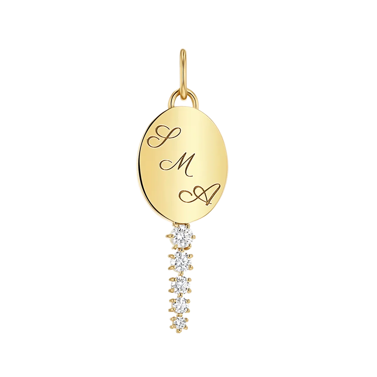 Engravable Tapered Diamond Key Charm