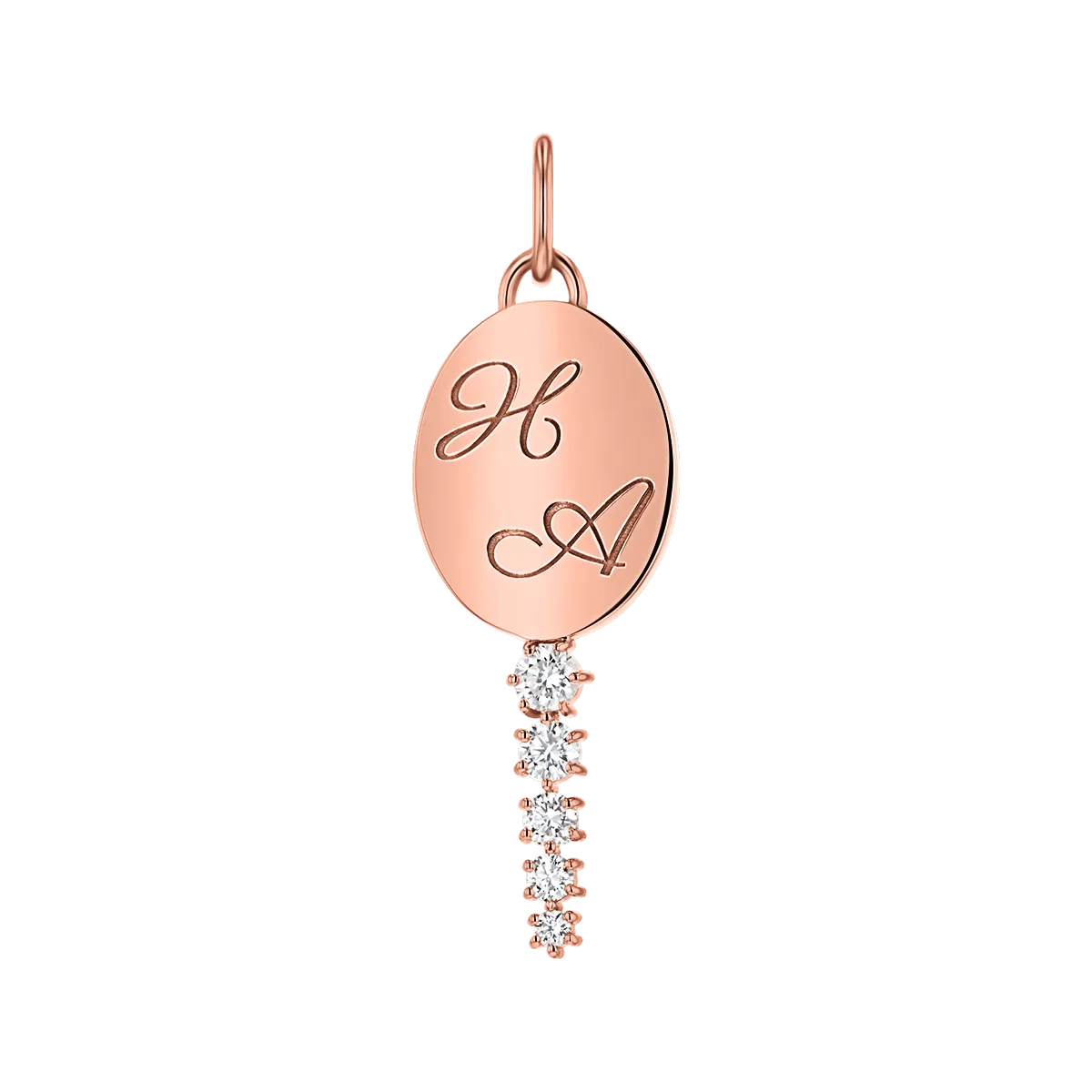 Engravable Tapered Diamond Key Charm