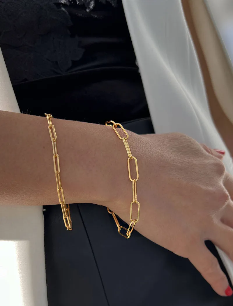 FOUR BLESSINGS Lucky Charm Coin Link Chain Bracelet | 18K Gold Over Sterling Silver