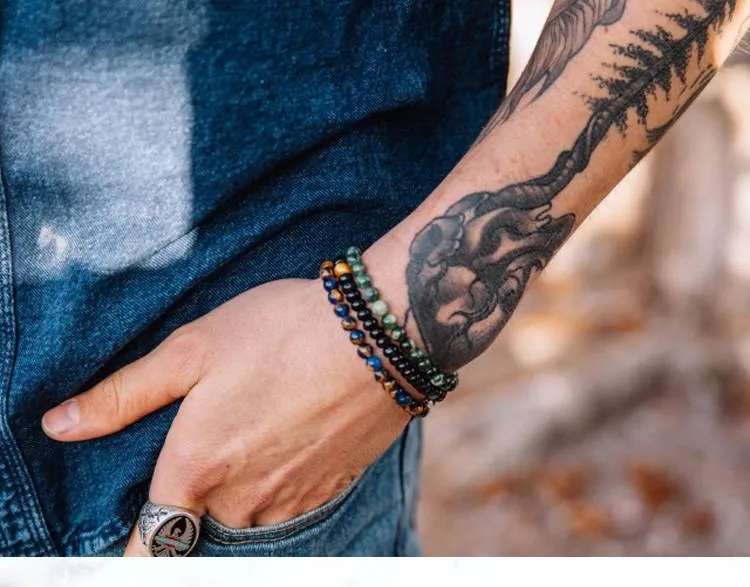 Fumatore Black Hematite Stone Beaded Bracelet