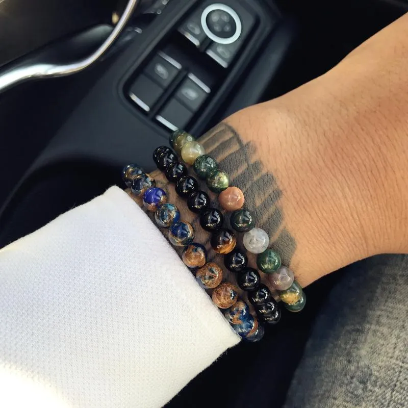 Fumatore Black Hematite Stone Beaded Bracelet