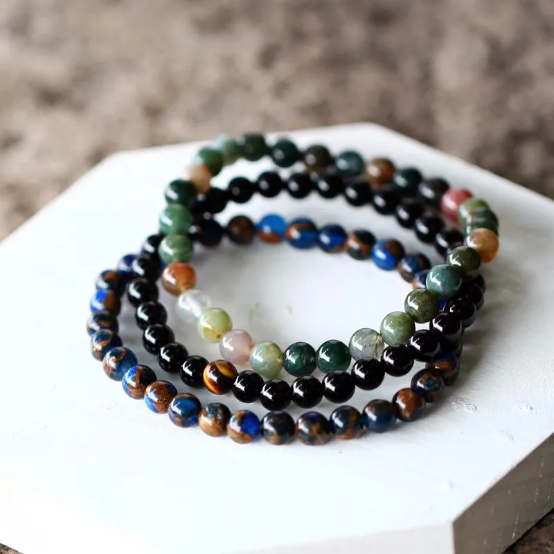 Fumatore Black Hematite Stone Beaded Bracelet