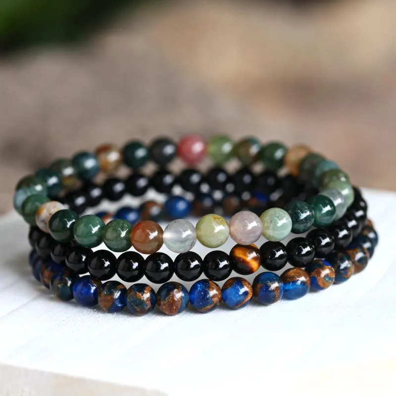 Fumatore Black Hematite Stone Beaded Bracelet