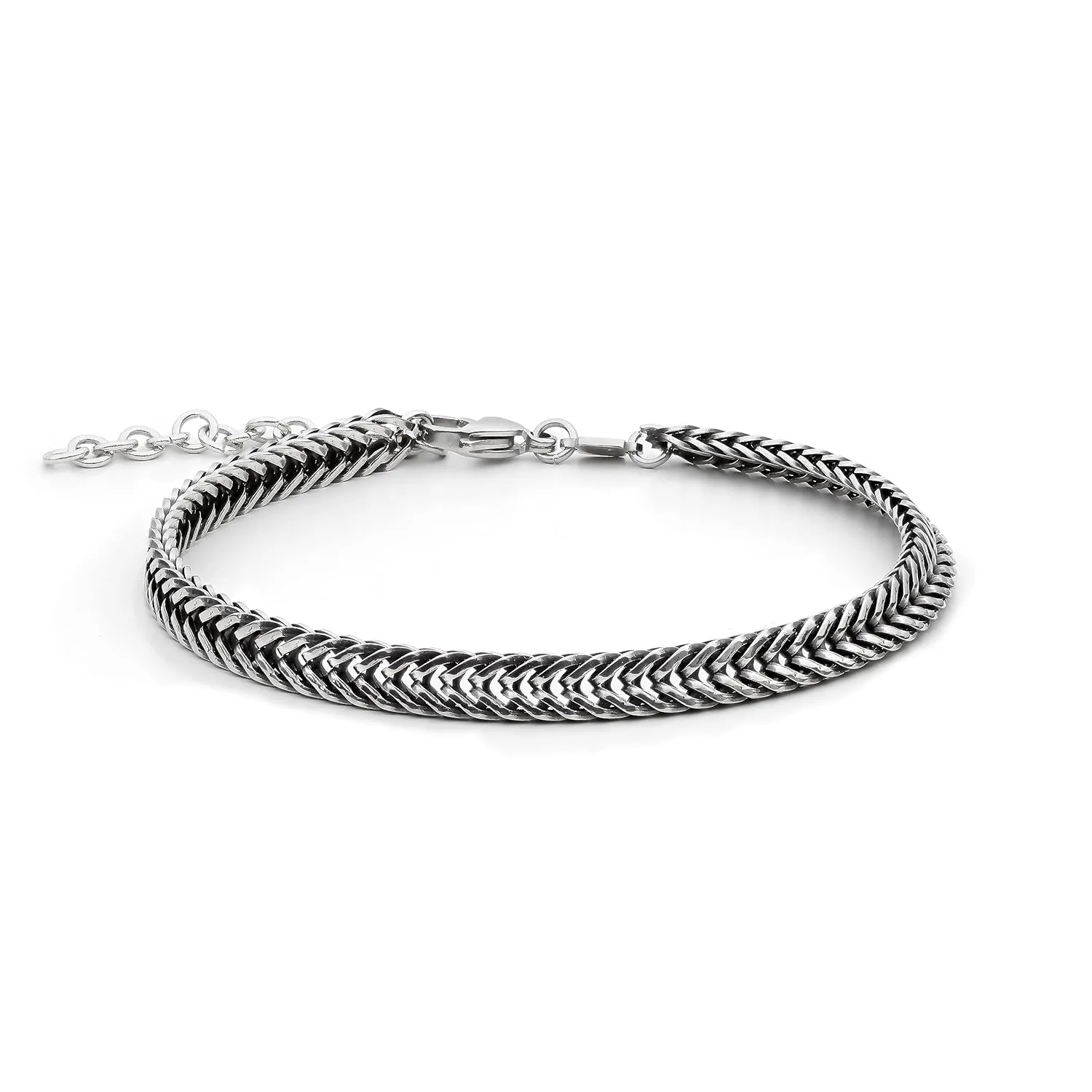 Galis Chain Bracelets For Men - Father's Day Gift - Premium Stainless Steel Mens Bracelet, Silver Plated Non Tarnish Bracelet - This Snake Chain, Stylish Gifts For Him 7"