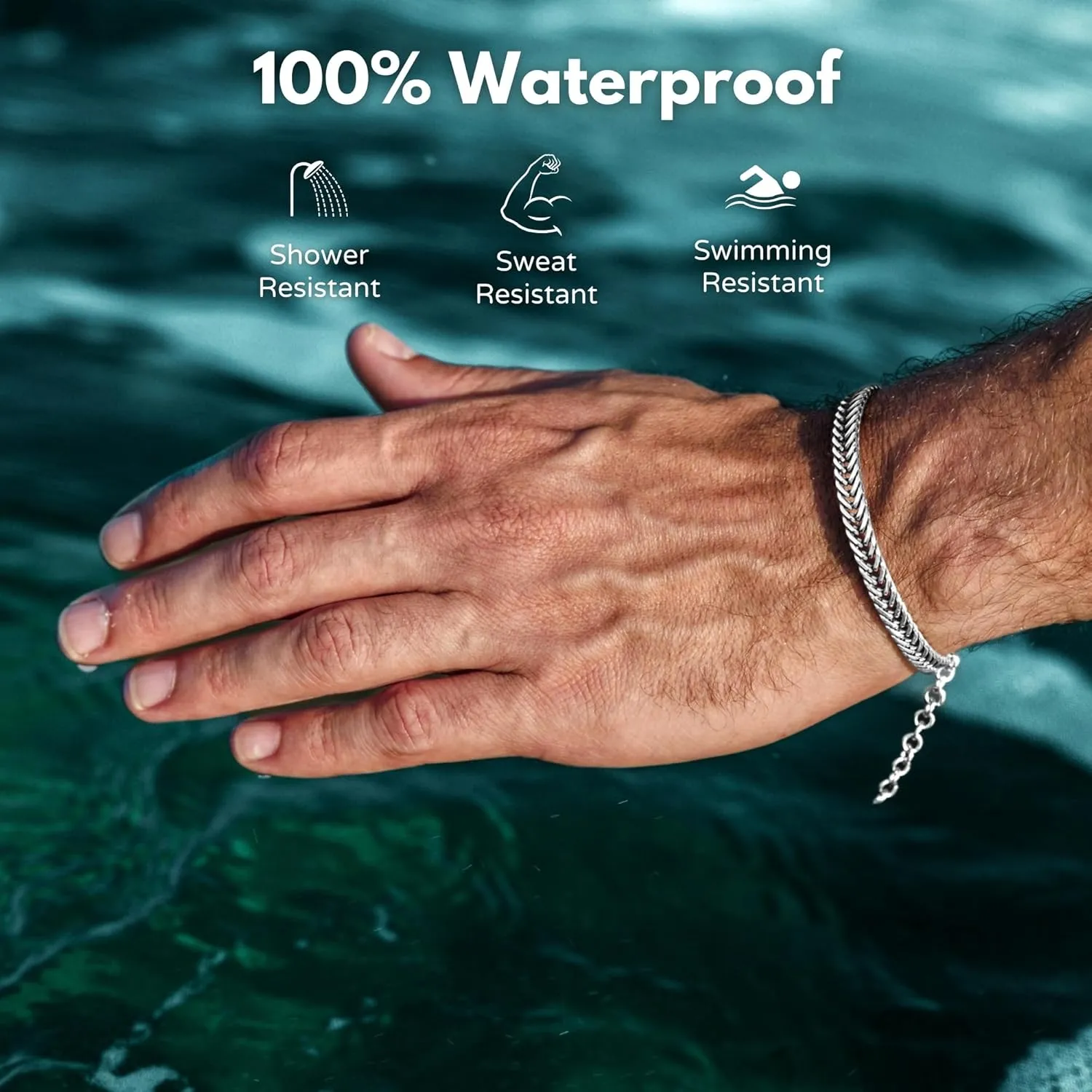 Galis Chain Bracelets For Men - Father's Day Gift - Premium Stainless Steel Mens Bracelet, Silver Plated Non Tarnish Bracelet - This Snake Chain, Stylish Gifts For Him 7"