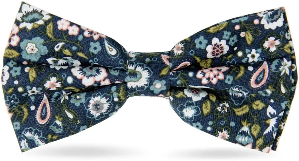 JESLANG Men's Cotton Bowties Printed Floral Neck Bow Tie