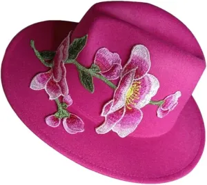 JNKIHAPOT Women's Fedora Hat Embroidered Women's Jazz Hat Fedora Hat Sombrero Hat