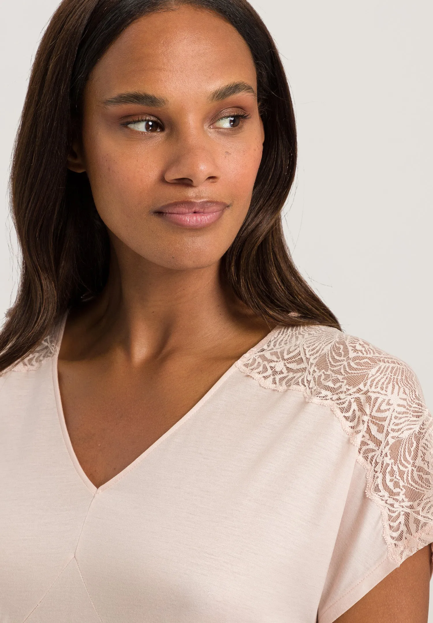 Josephine Soft Lace Trim Long Pajama Set | Peach Whip 74940-2311