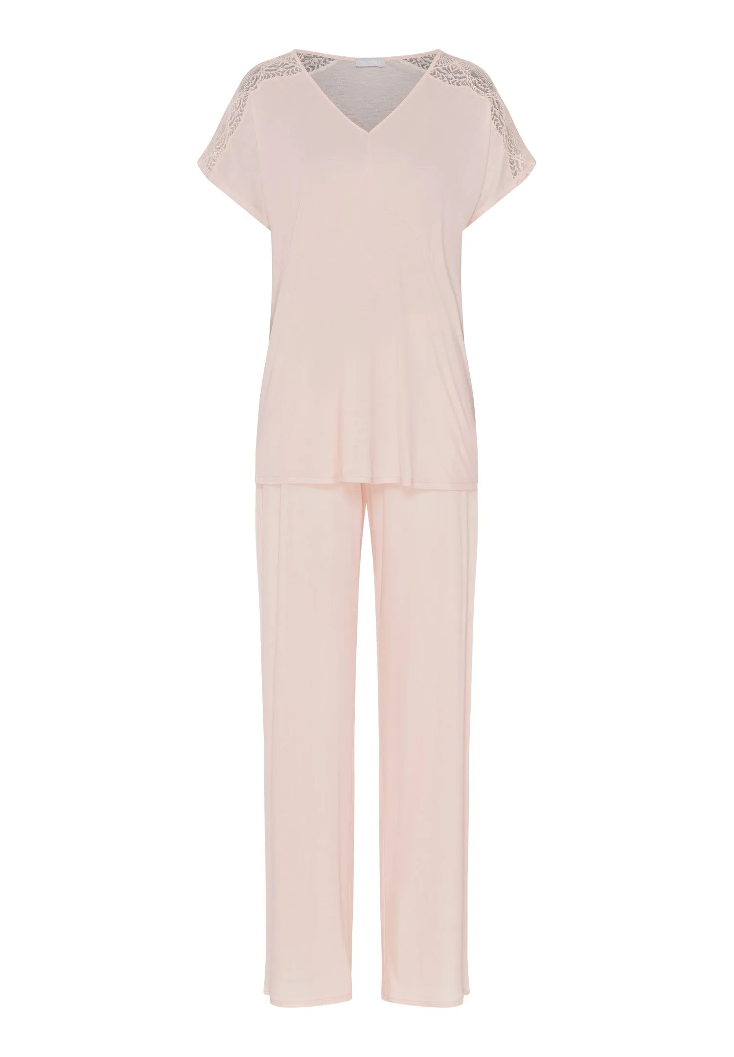 Josephine Soft Lace Trim Long Pajama Set | Peach Whip 74940-2311