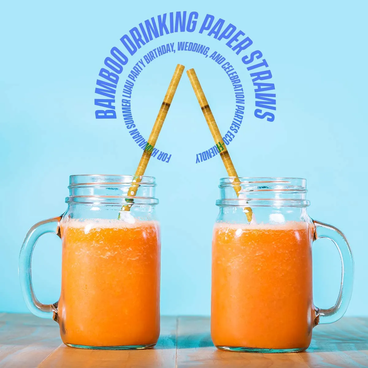 Kicko Bamboo Paper Straws - Pack of 24-7.75 Inch Biodegradable Drinking Straws - Eco