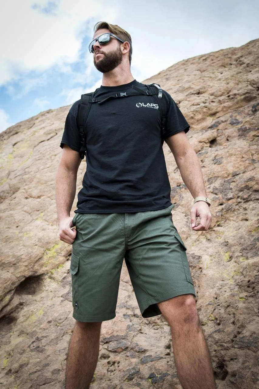 LAPG Men's Operator Elastic Waistband Tactical Shorts, Durable Ripstop Workout, Outdoor Men's Shorts, Cargo Shorts for Men