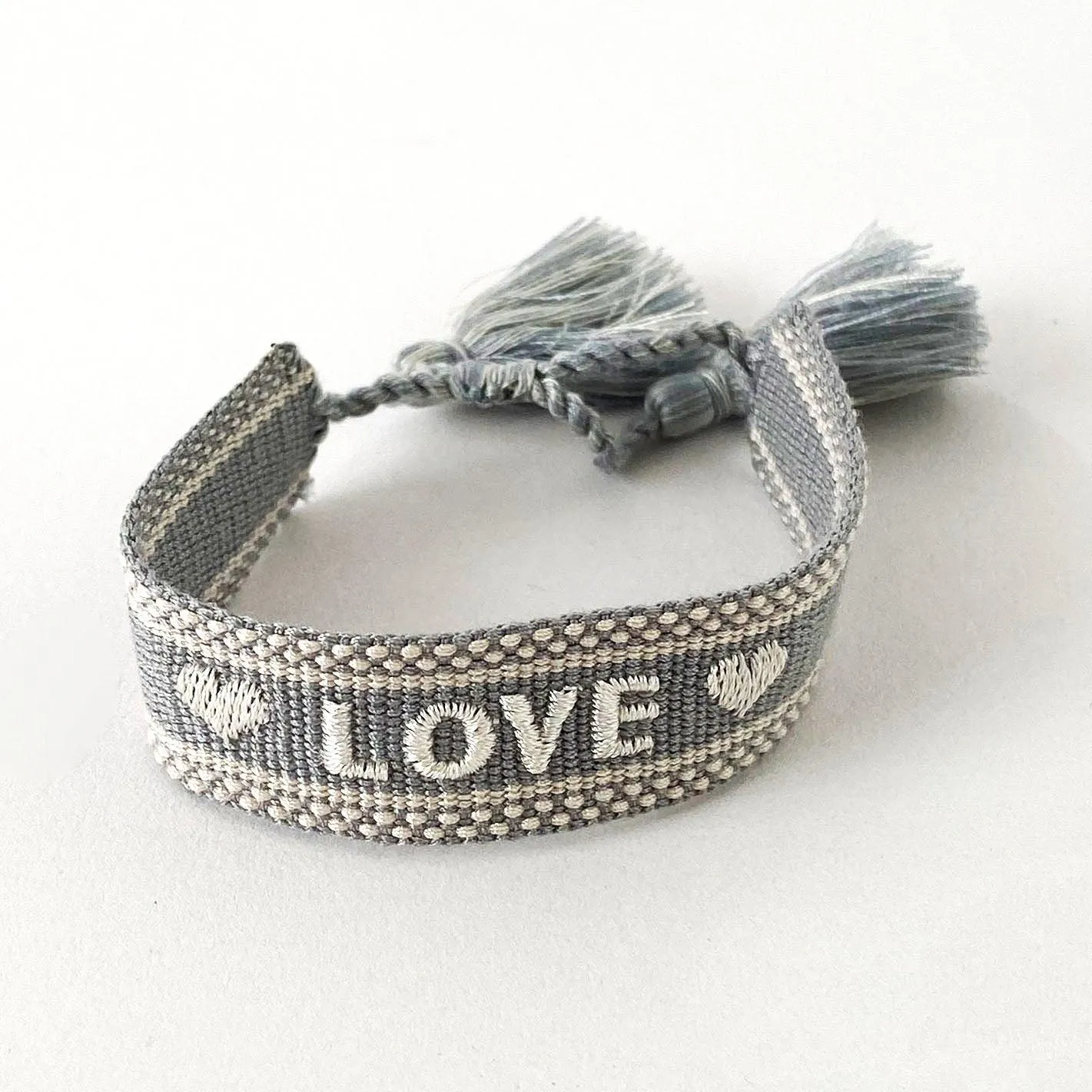 LOVE Adjustable Bracelet | Light Grey