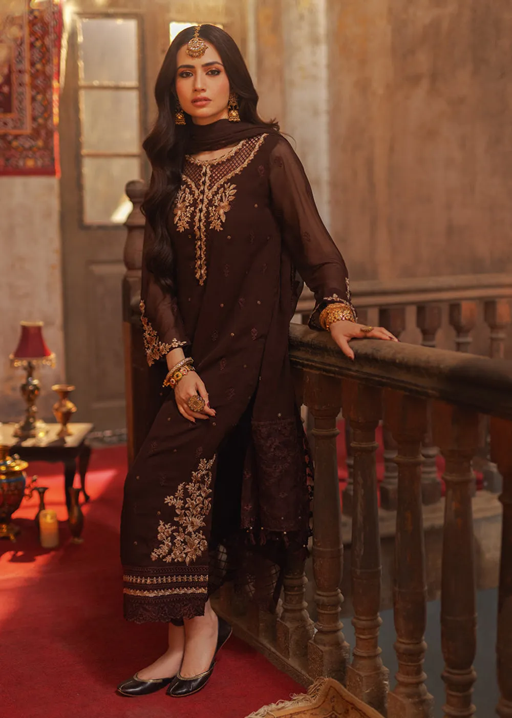 Luxe 3 Pcs Festive Embroidered Formals '24 by Azure | Amber Aura