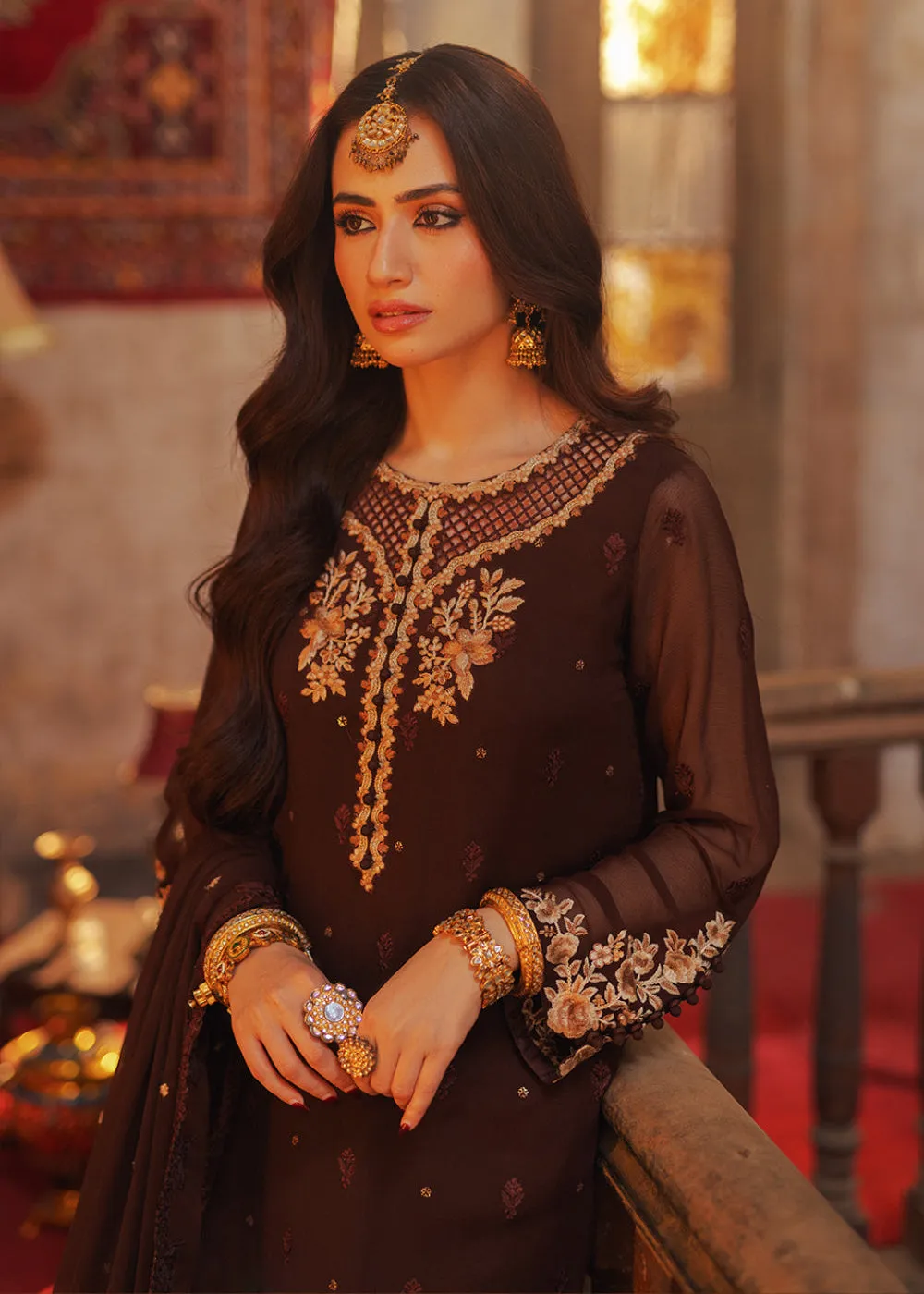 Luxe 3 Pcs Festive Embroidered Formals '24 by Azure | Amber Aura