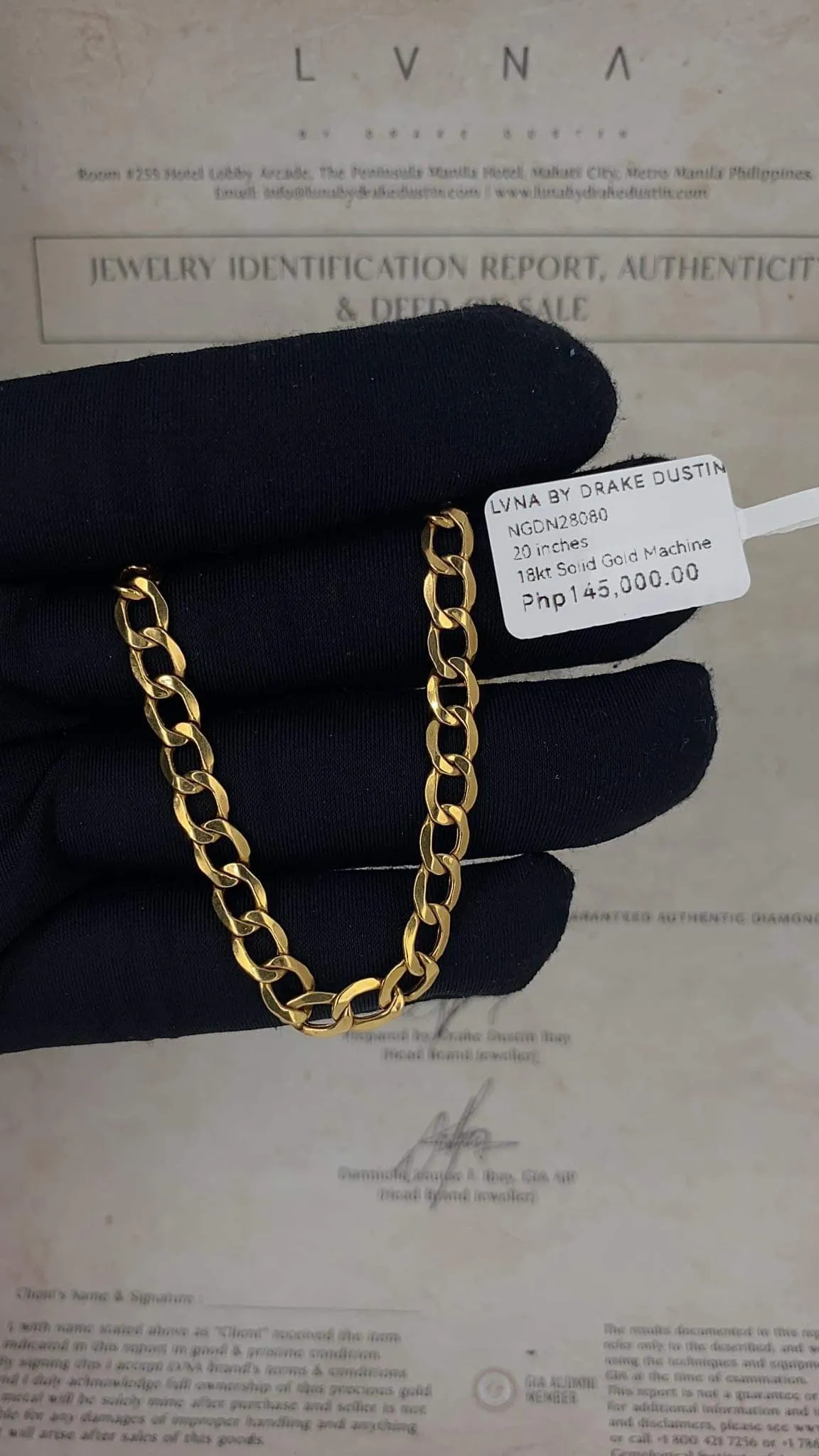 #LVNA2024 | Heavy Men’s Golden Link Chain Necklace 18kt 20”