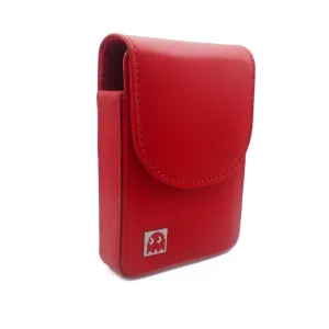 Miyoo Mini Plus v2 v3 v4 Real Genuine Leather Case - Uno Bridge Poker Playing Card Single Deck Holder (for Miyoo Mini Red Red)