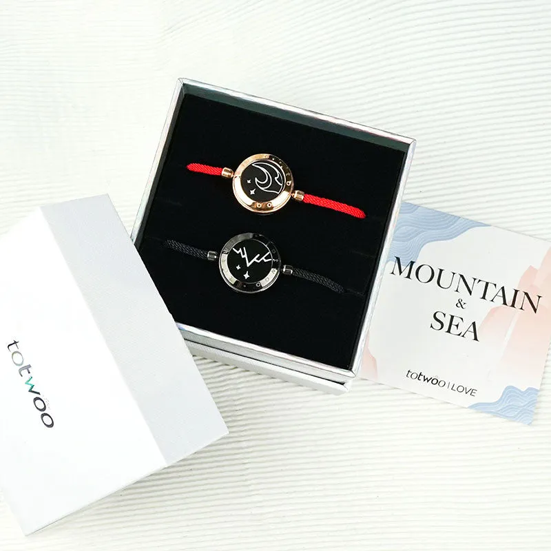 Mountain&Sea Touch Bracelets with Milan Rope(Black Red)