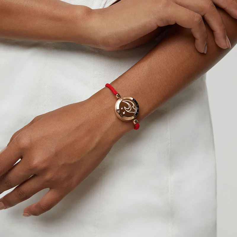 Mountain&Sea Touch Bracelets with Milan Rope(Black Red)
