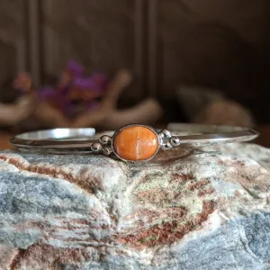 Navajo Made Orange Spiny Oyster Shell Cuff GJ-BRC-0085