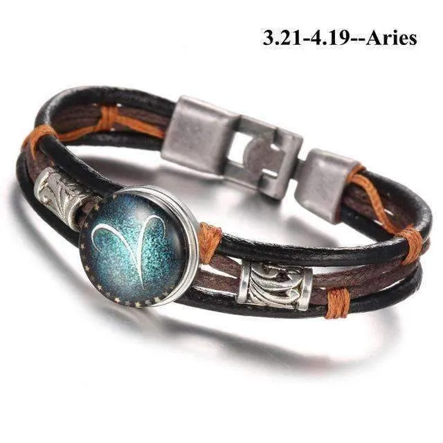 Nubuck Leather Constellation Bracelet