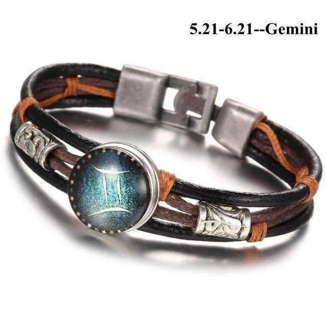 Nubuck Leather Constellation Bracelet