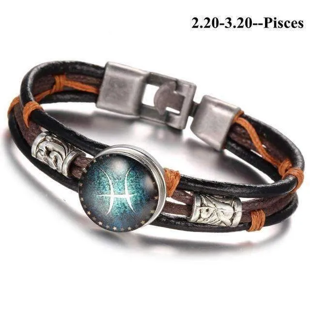Nubuck Leather Constellation Bracelet
