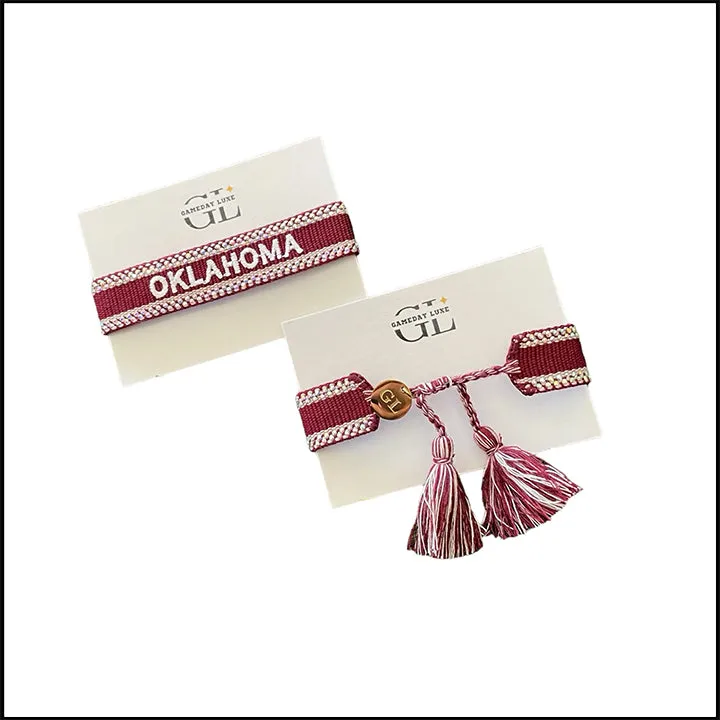 Oklahoma Bling Team Tassel Bracelet