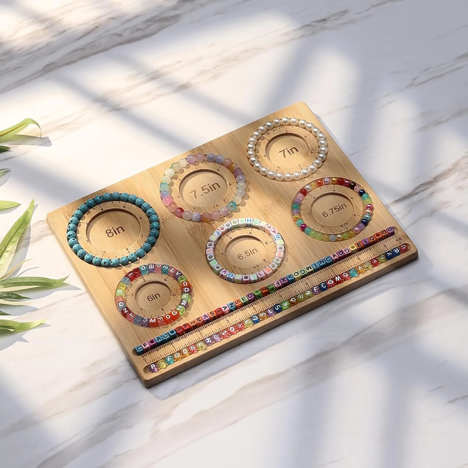 Petoysoso Bead Board for Jewelry Making, Bamboo Beading Board for Jewelry Bracelet Making, DIY Bracelet Bead Board