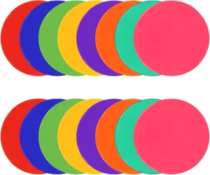 Poly Vinyl Spot Markers 9 Inch Rubber Floor Dots Non Slip Agility Markers Flat Field Cones for PE Gym Classes, Classroom Activities and Games, Soccer Basketball Sports Speed Agility Training