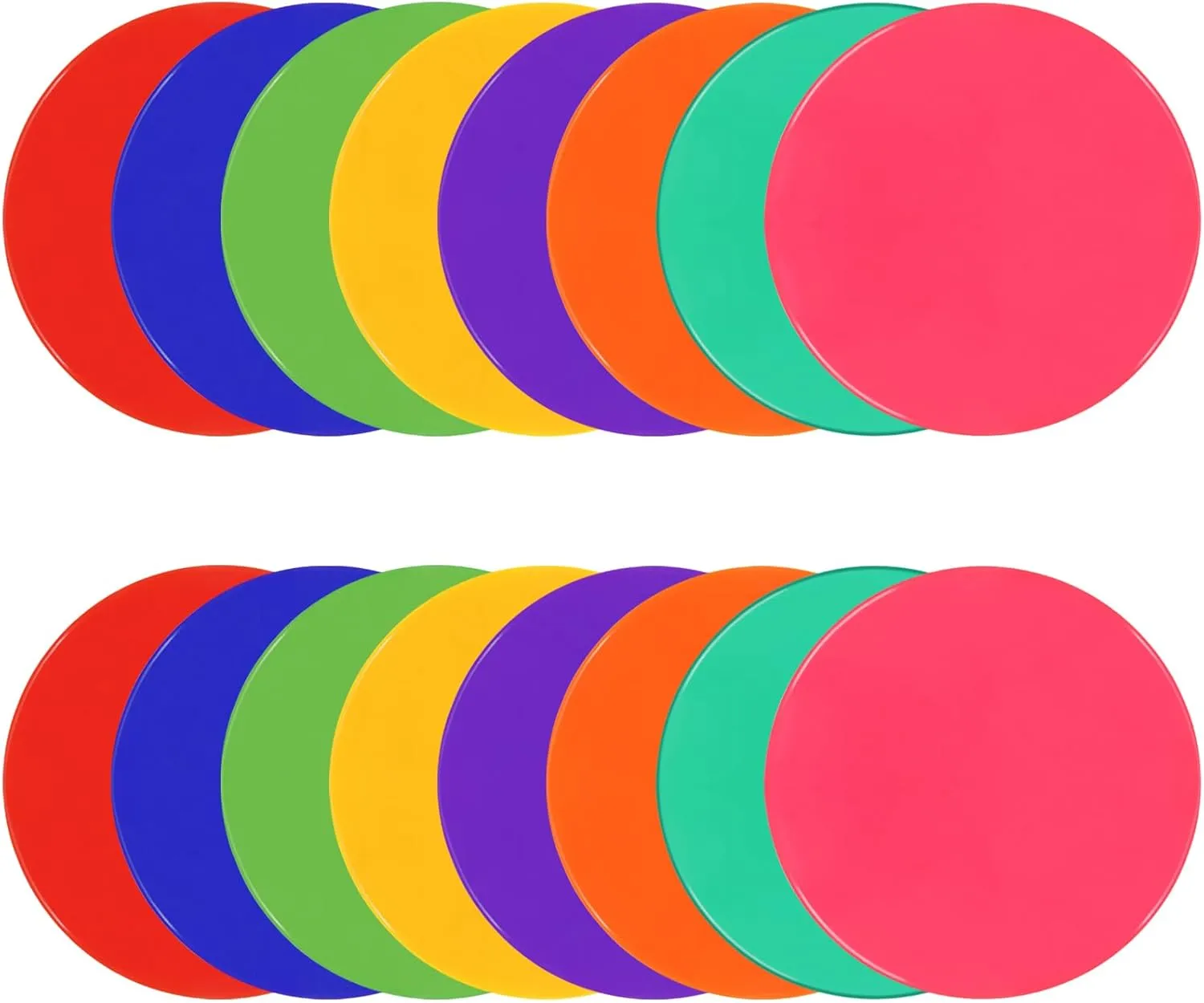 Poly Vinyl Spot Markers 9 Inch Rubber Floor Dots Non Slip Agility Markers Flat Field Cones for PE Gym Classes, Classroom Activities and Games, Soccer Basketball Sports Speed Agility Training