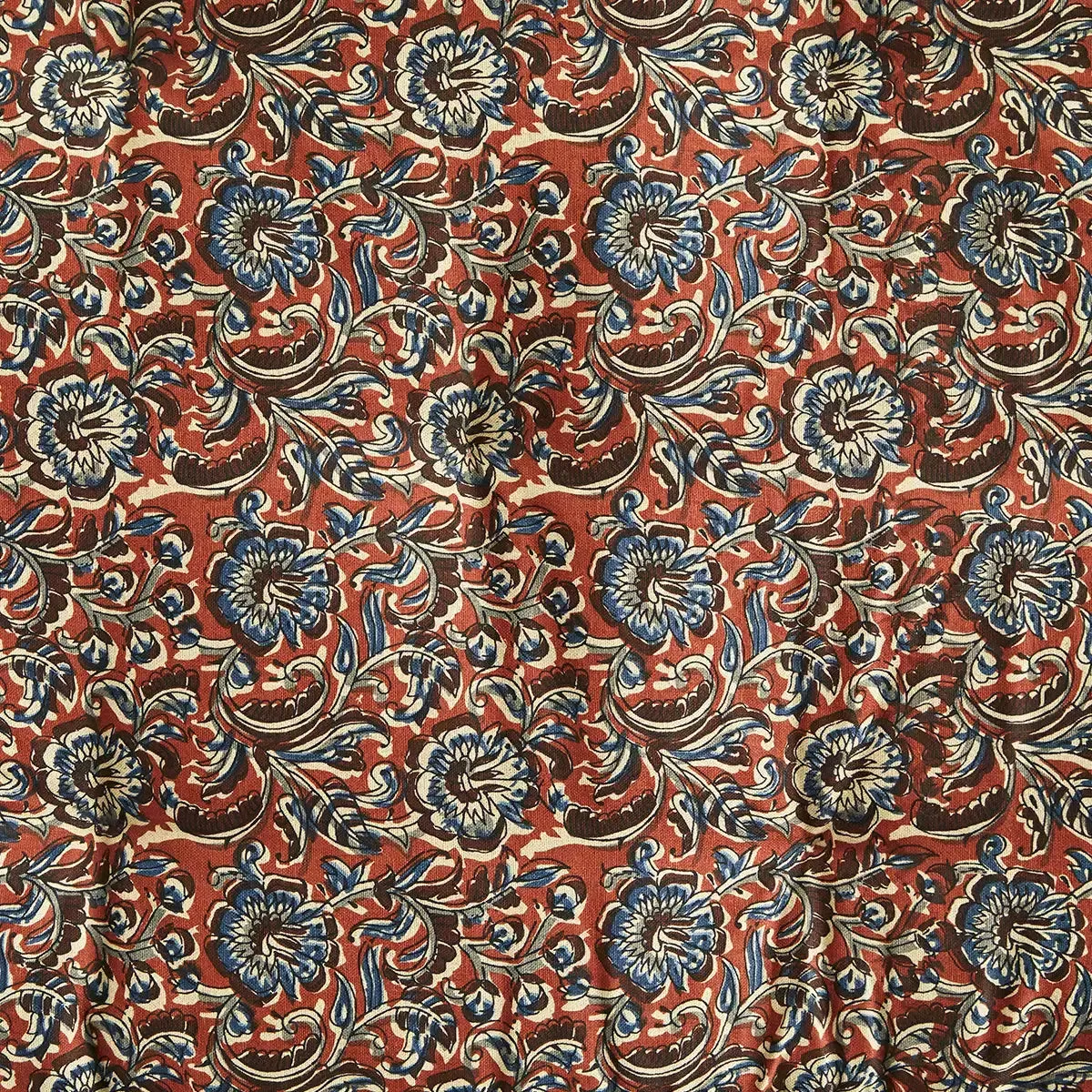 Printed Cotton Mattress 60x100 cm Burnt Red