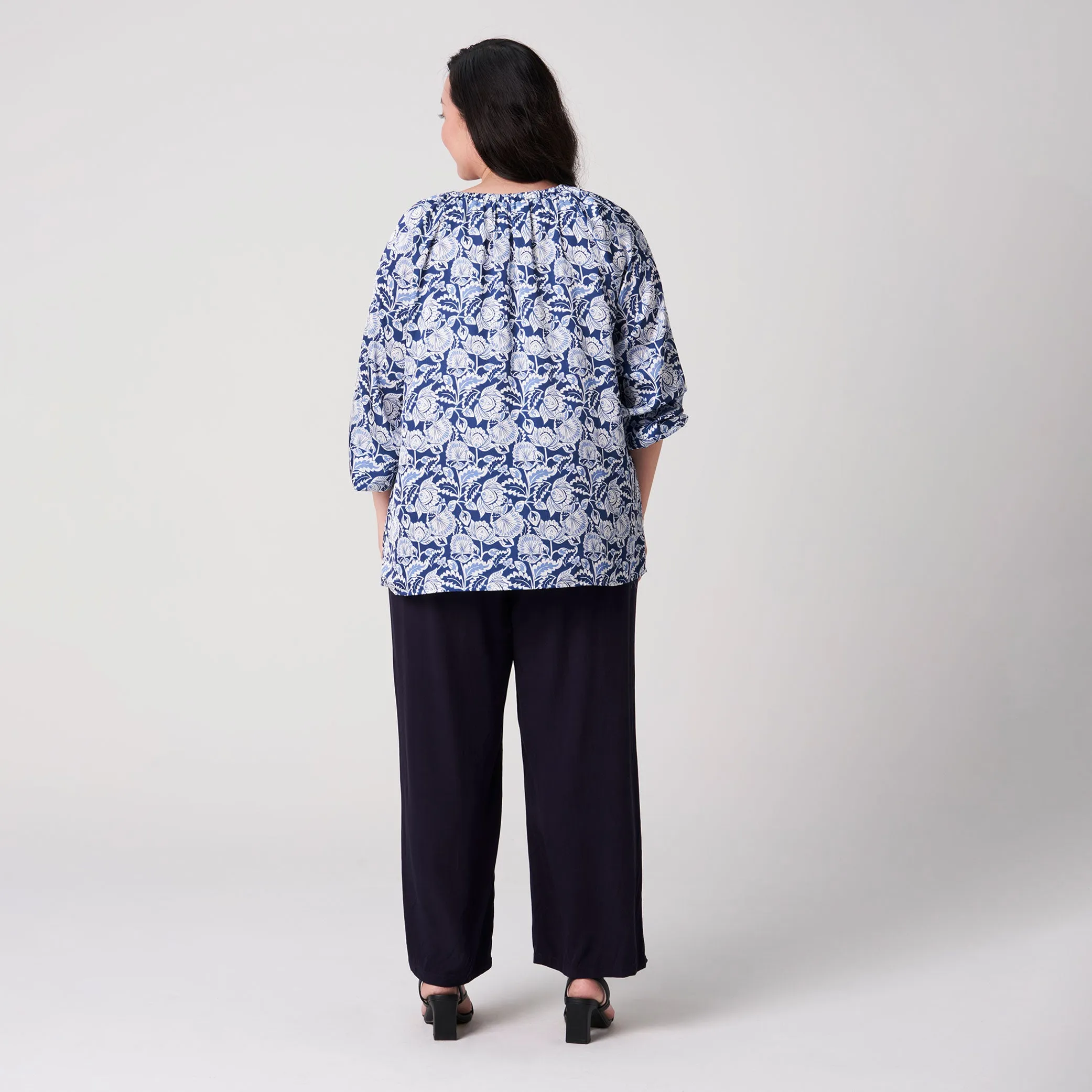 Printed Peasant Top