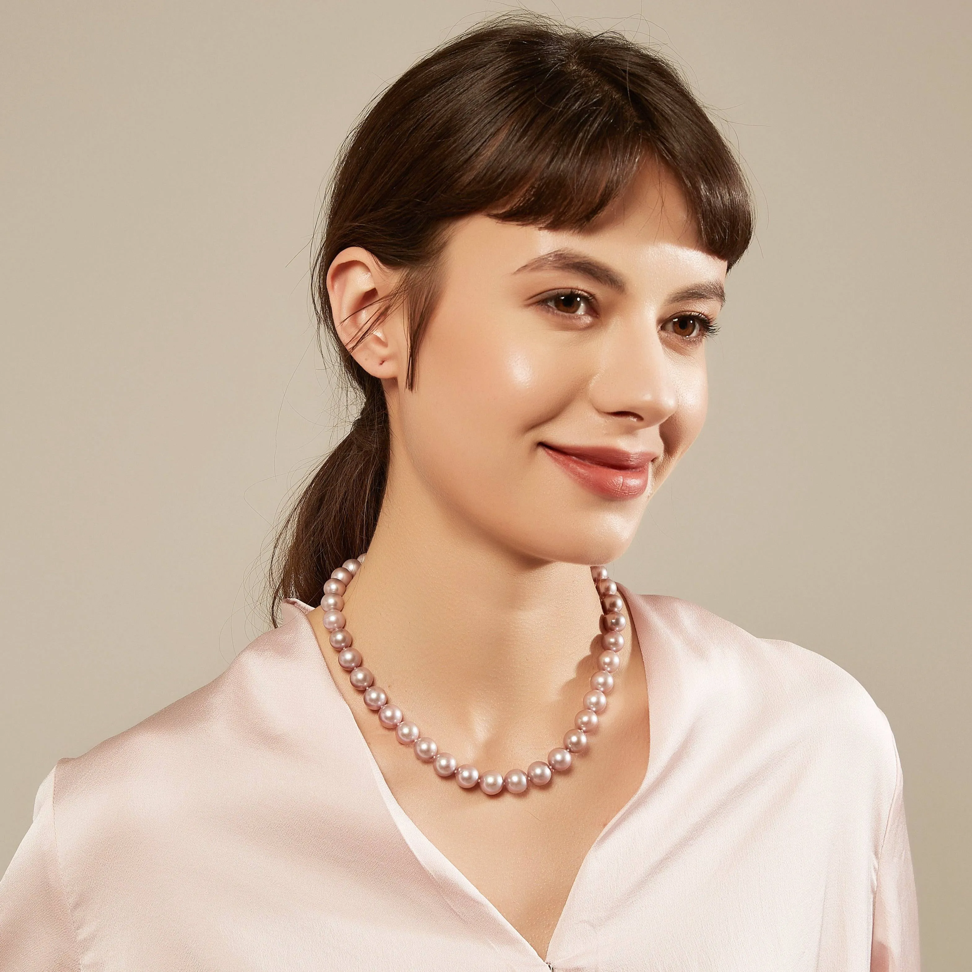 Purple 10-12mm Freshwater Pearl Necklace