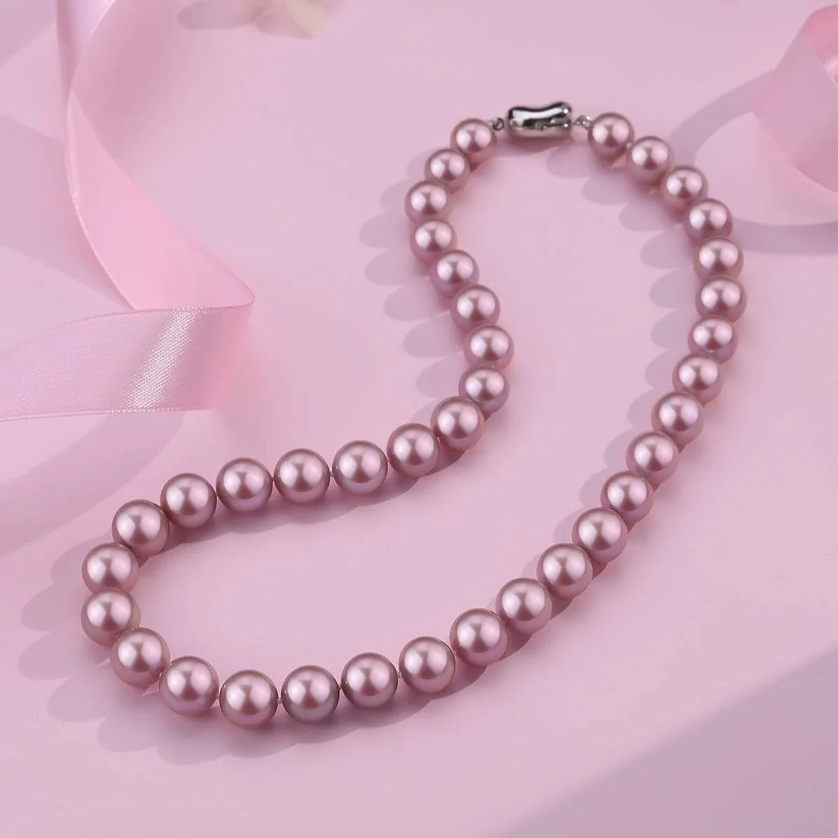 Purple 10-12mm Freshwater Pearl Necklace