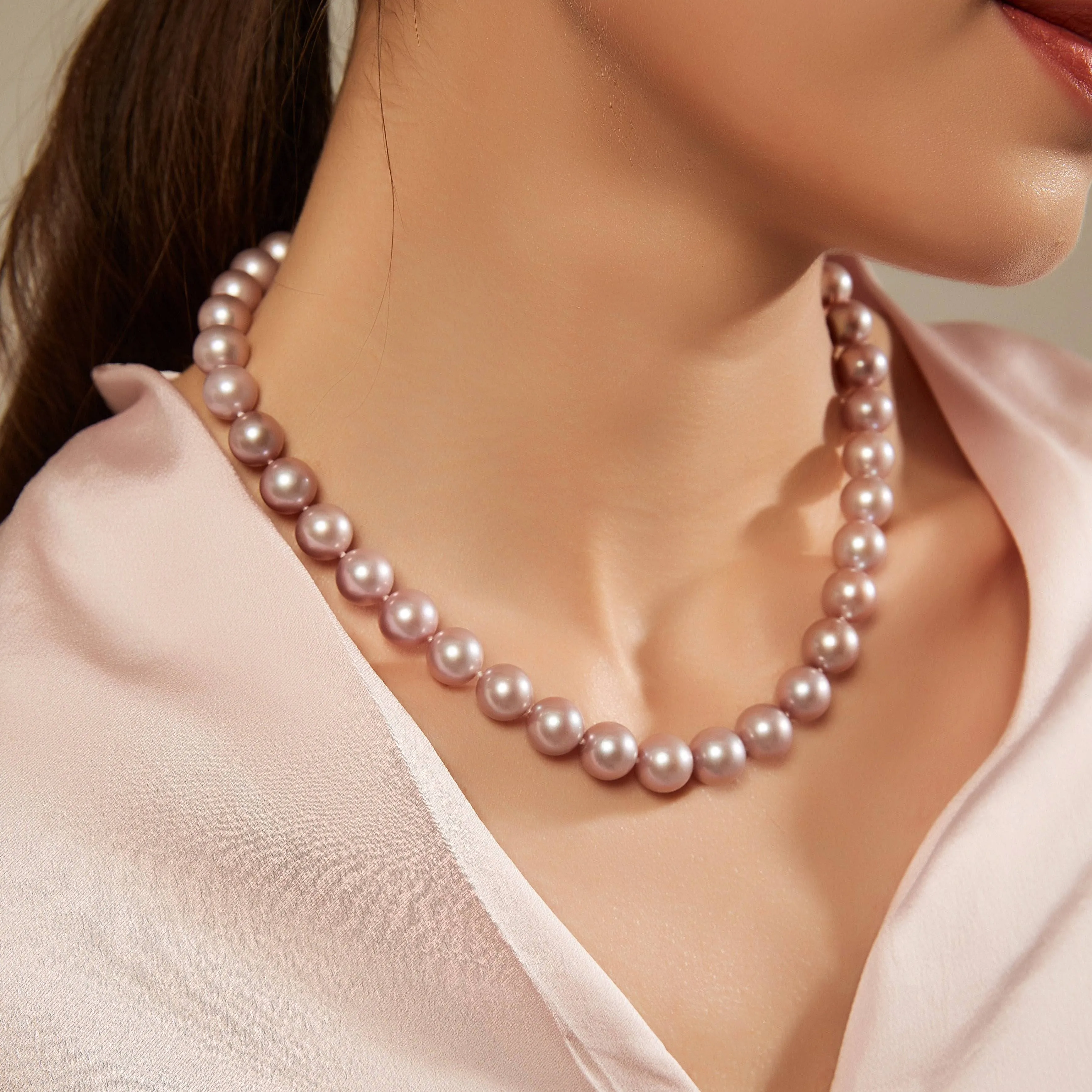 Purple 10-12mm Freshwater Pearl Necklace