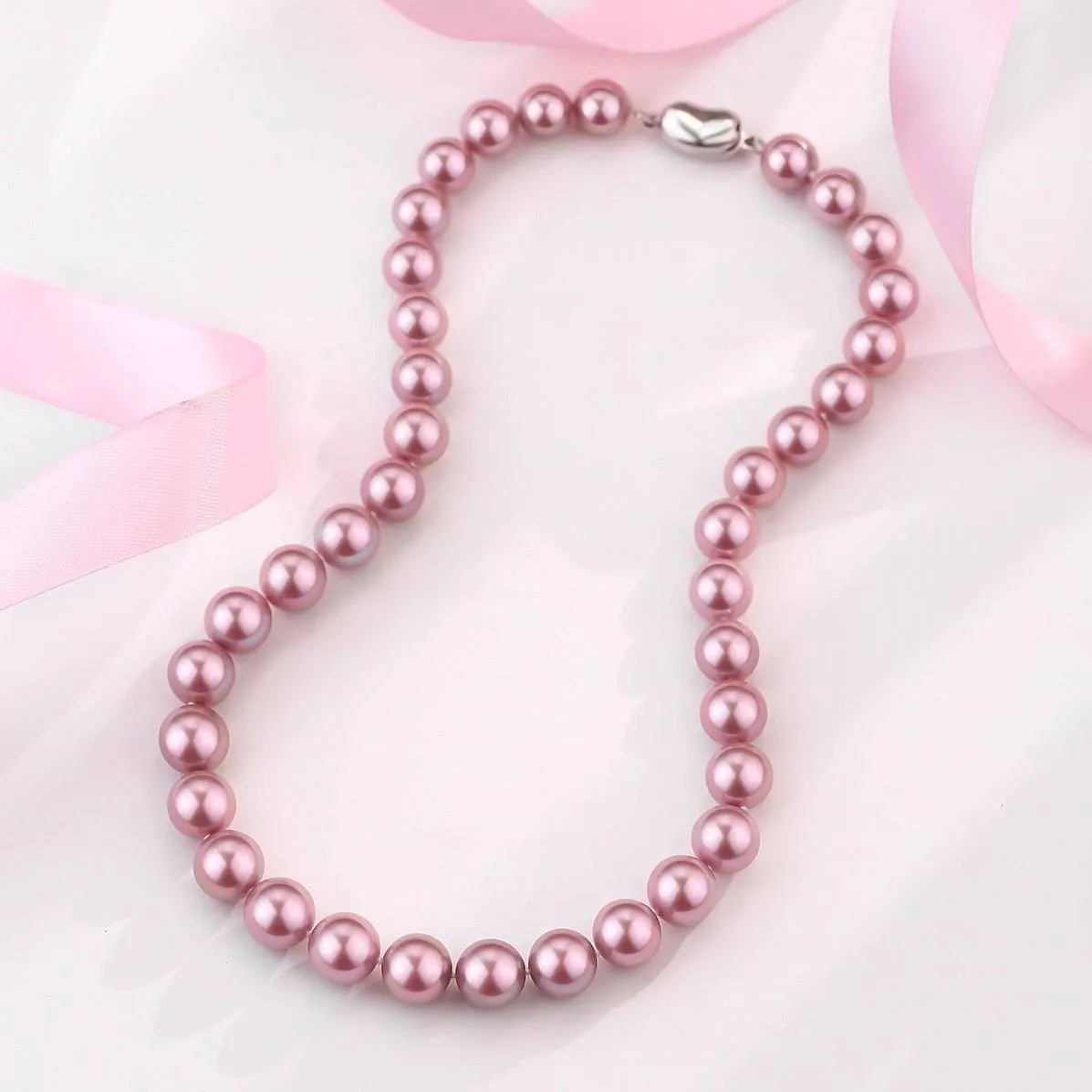 Purple 10-12mm Freshwater Pearl Necklace