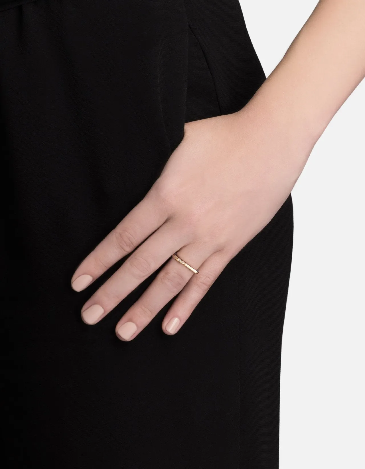 Quartet Ring, 14k Gold Pavé