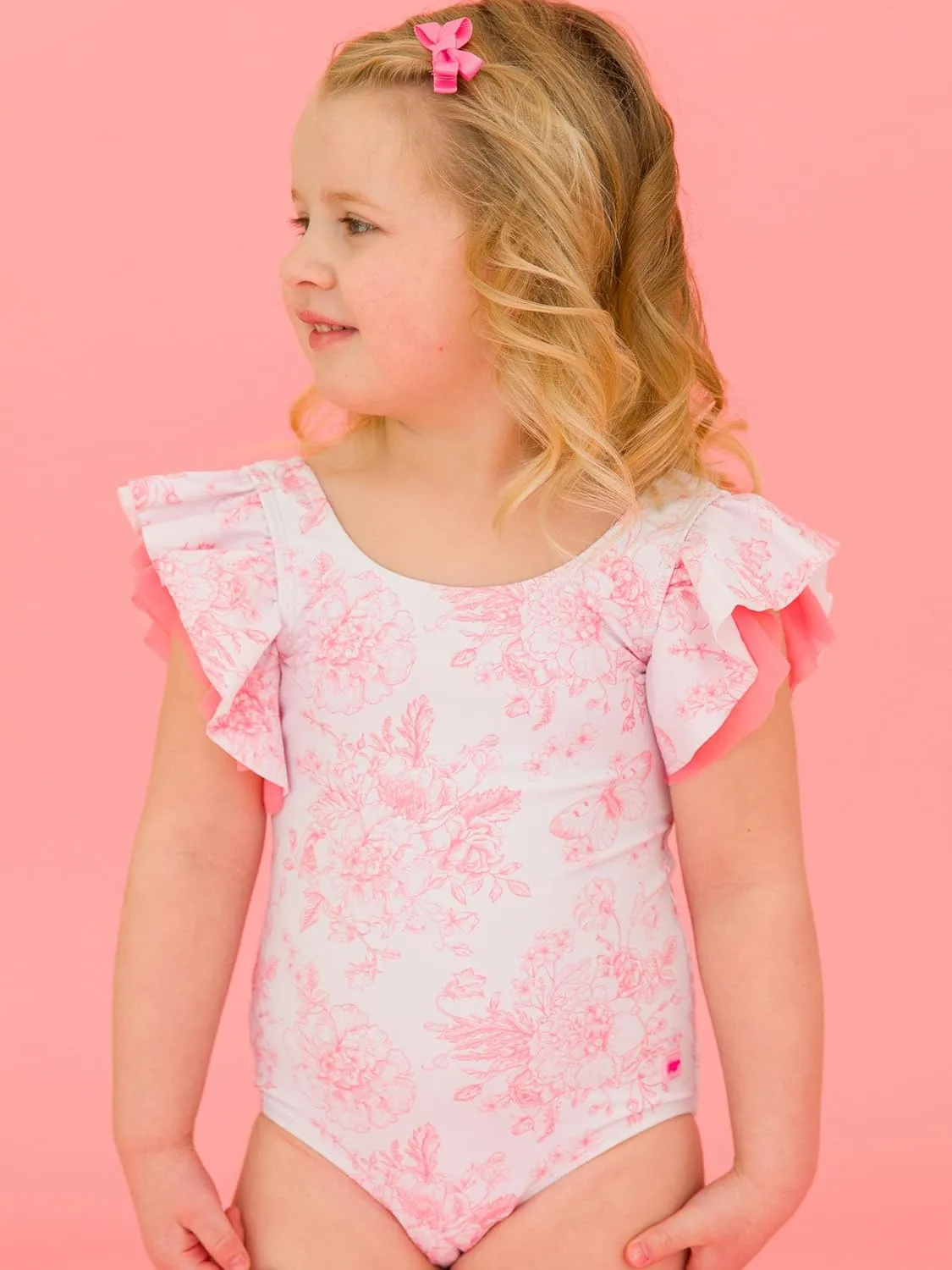 RuffleButts Baby/Toddler Girls Ruffle Strap One Piece Swimsuit w/UPF 50  Sun Protection