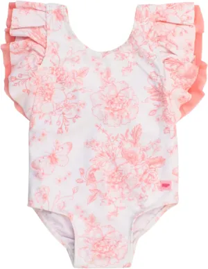 RuffleButts Baby/Toddler Girls Ruffle Strap One Piece Swimsuit w/UPF 50  Sun Protection