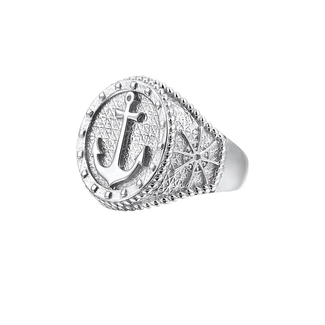 Sailor's Anchor Ring - Solid Silver