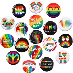 SEPGLITTER Pride Rainbow LGBTQ Buttons - 54pcs Bulk Badges for Parades, Month Celebrations, Gay LGBT Party Favors, Supplies, Decorations, and Accessories
