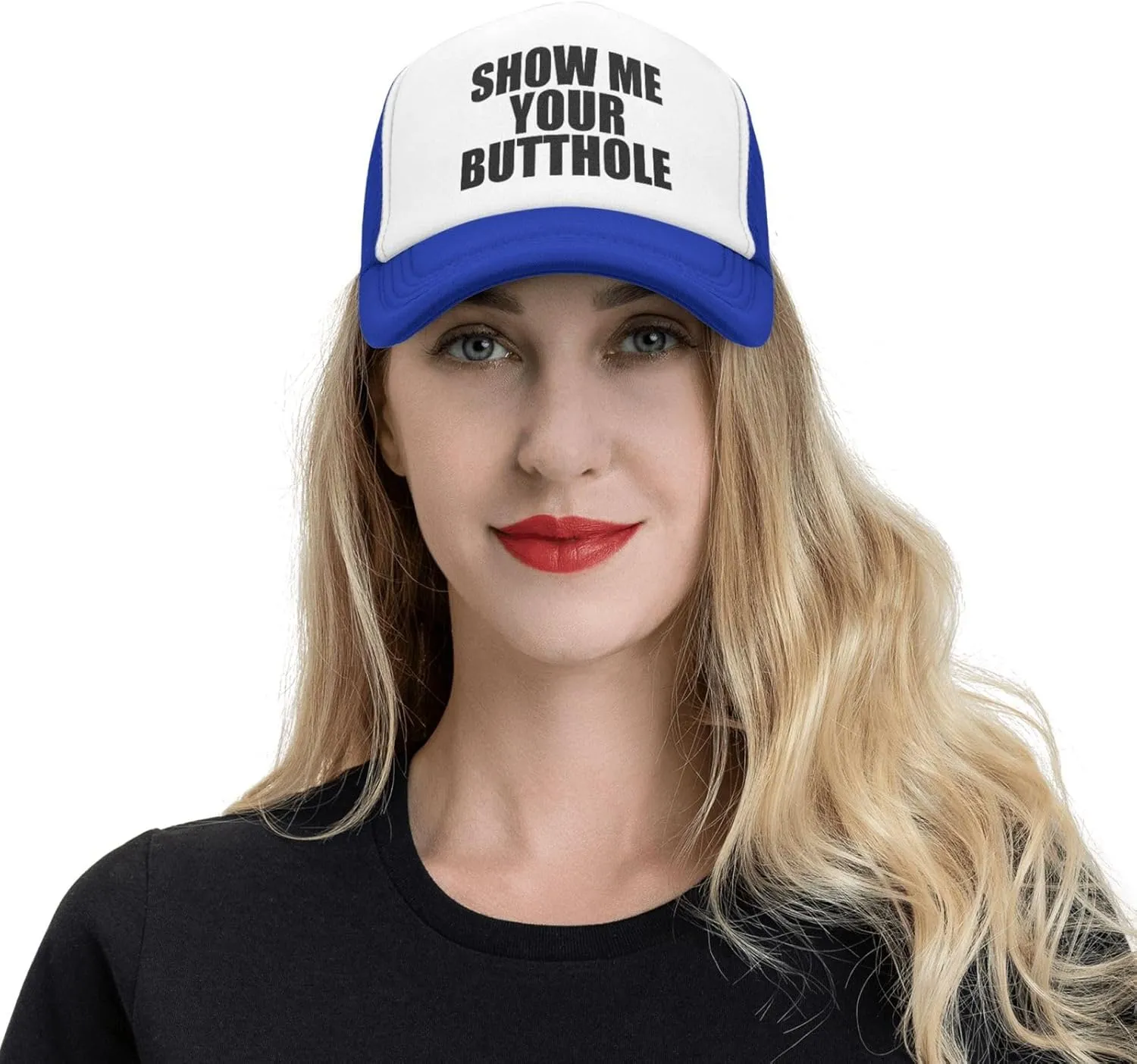 Show Me Your Butthole Funny Hat Unisex Adult Trucker Caps Fishing Adjustable Cap Classic Sport Hats Black