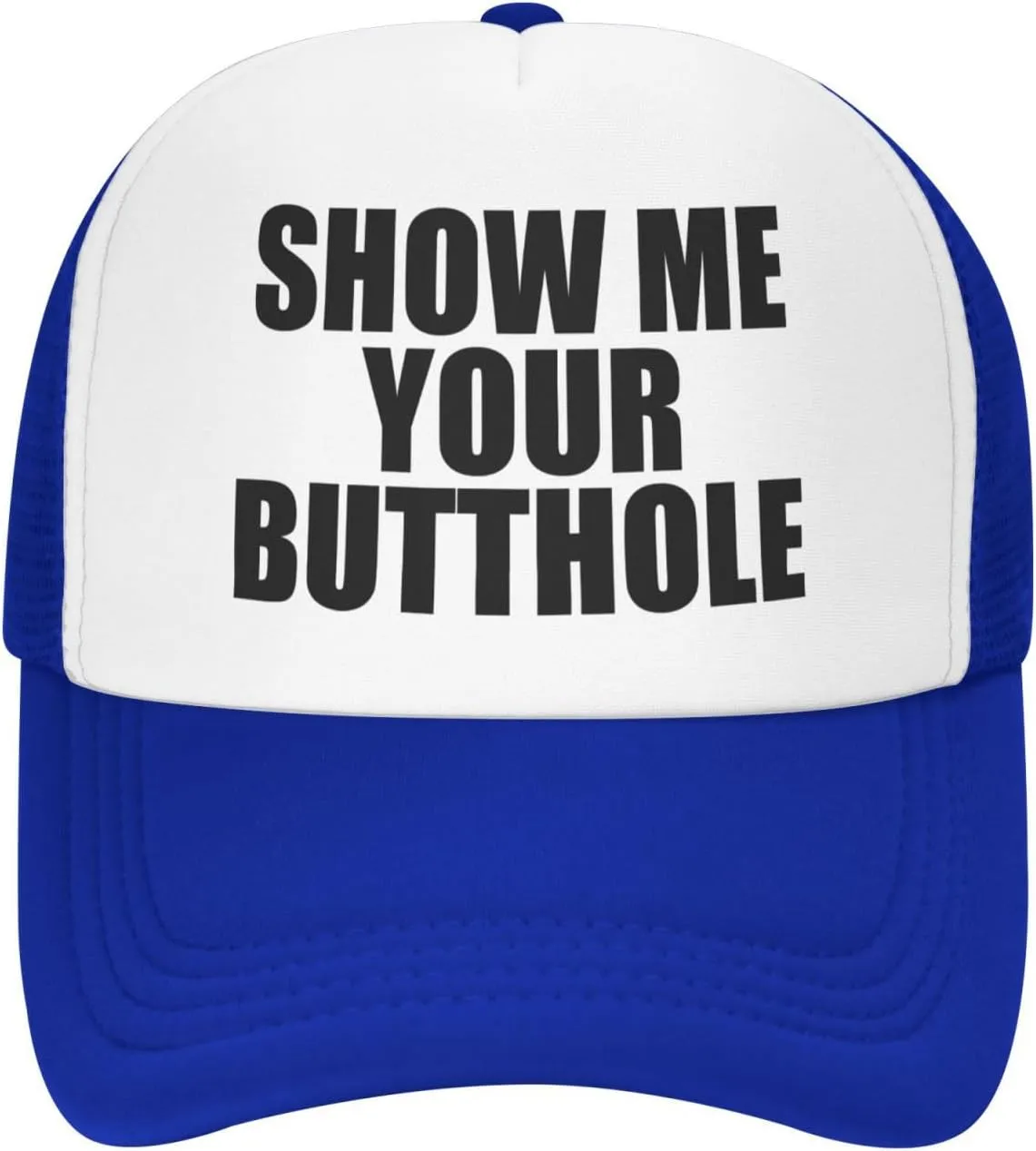 Show Me Your Butthole Funny Hat Unisex Adult Trucker Caps Fishing Adjustable Cap Classic Sport Hats Black