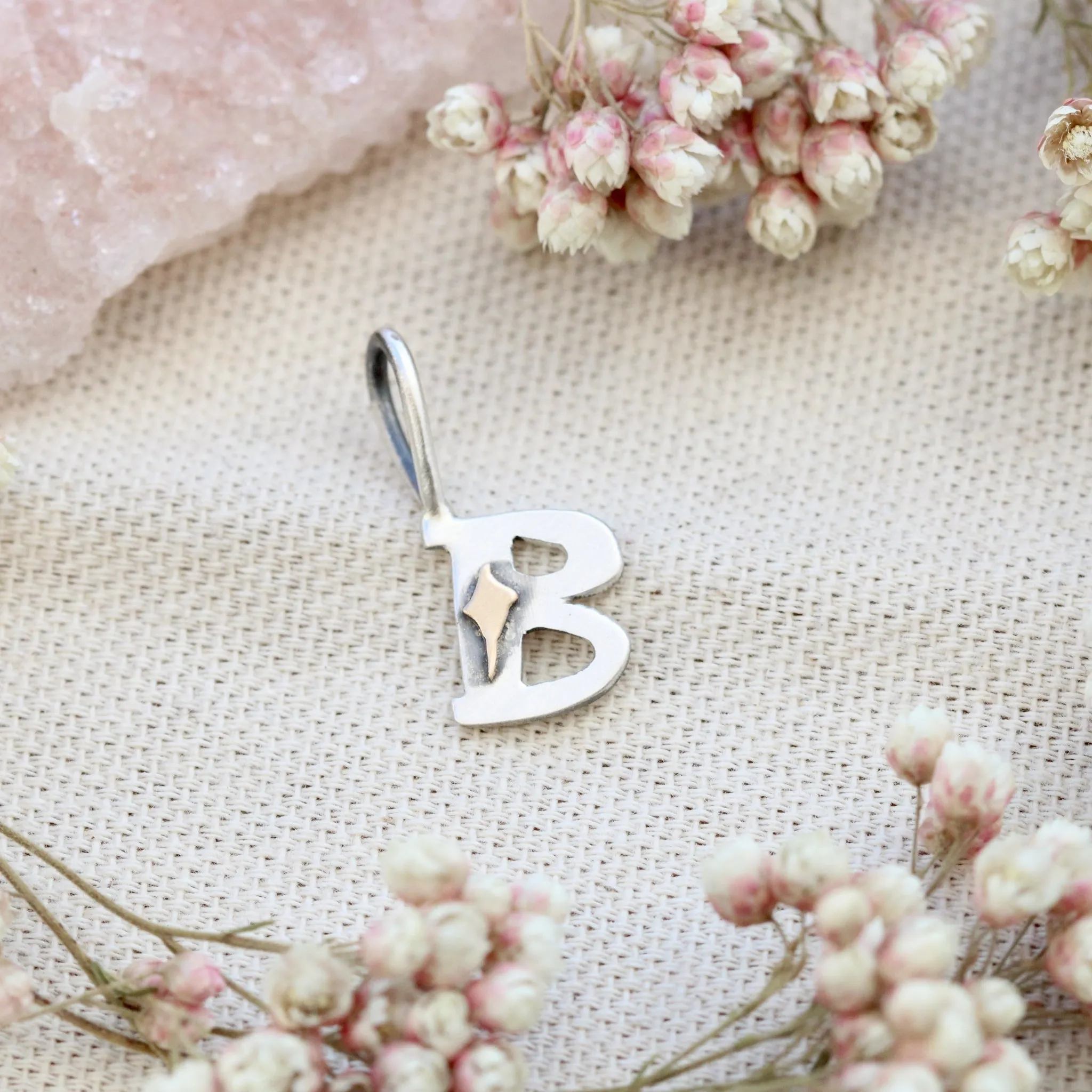Silver & Gold Star Initial Charm