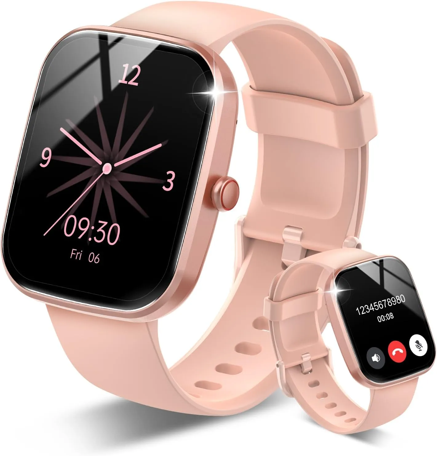 Smart Watch, 1.91" HD Screen Smartwatch for Men Women(Answer/Make Call), Fitness Watch with Heart Rate/Sleep Monitor/Steps Monitor, 110  Sports Modes, IP68 Waterproof Activity Tracker Rose Gold