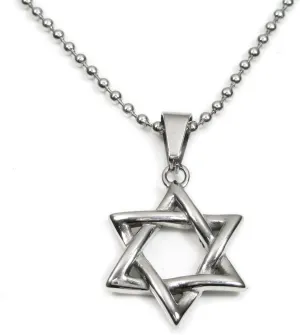Stainless Steel Jewish Star of David Pendant Necklace Silver Gold Tone