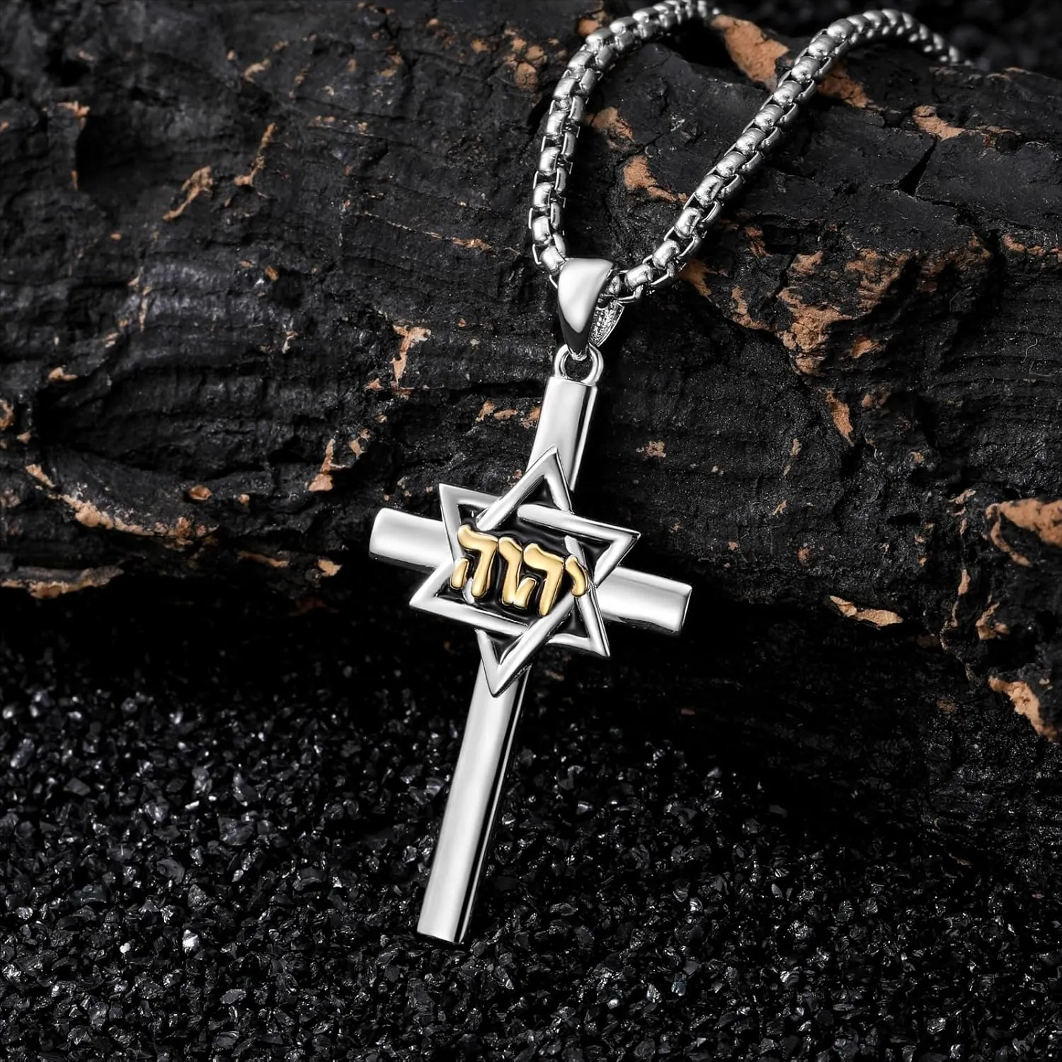 Star of David Necklace 925 Sterling Silver Jewish Star Pendant for Men Women