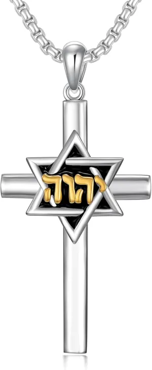 Star of David Necklace 925 Sterling Silver Jewish Star Pendant for Men Women