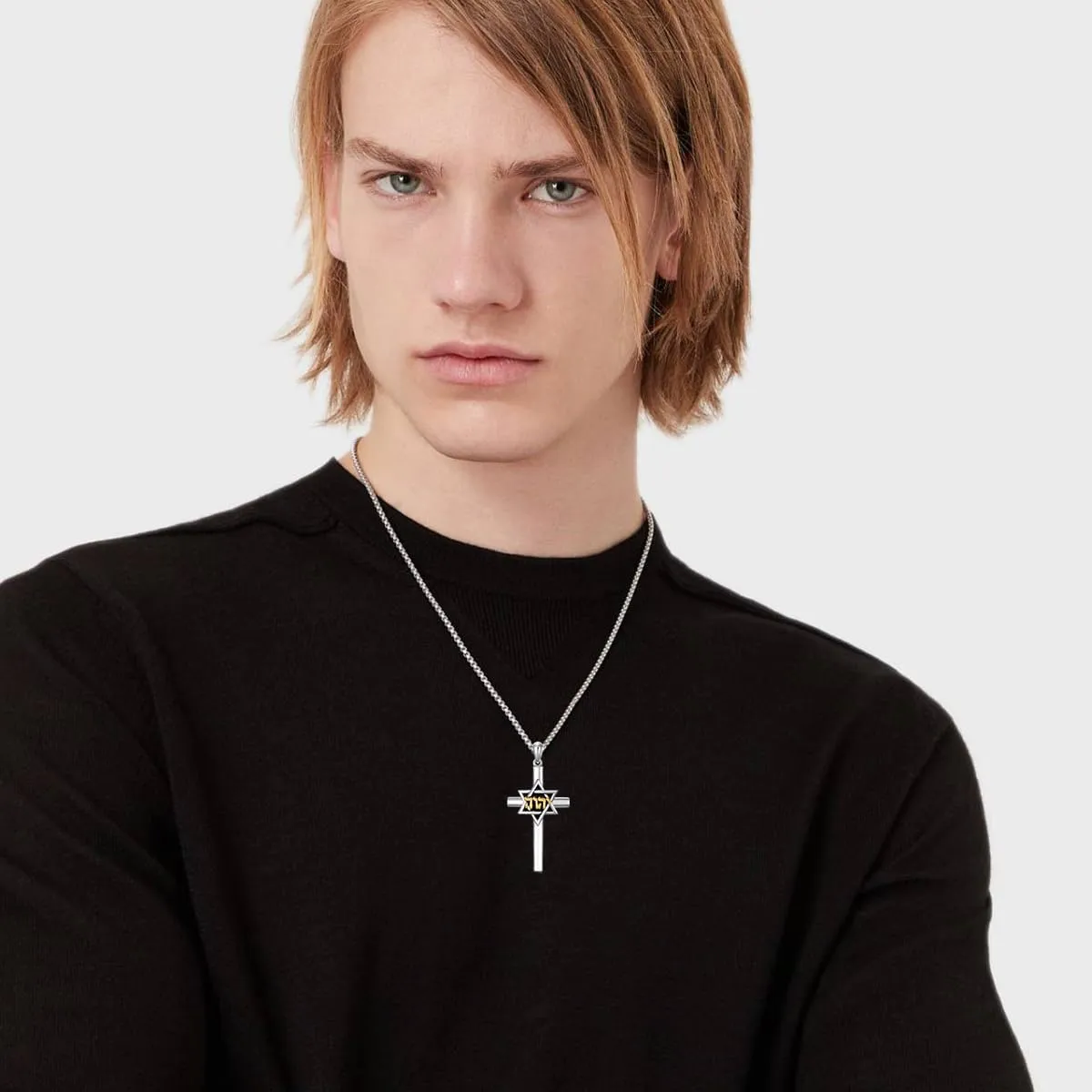 Star of David Necklace 925 Sterling Silver Jewish Star Pendant for Men Women
